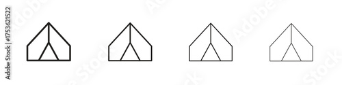Tent icon outline vector. outline icons collection.