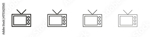 Television icon outline vector. outline icons collection.