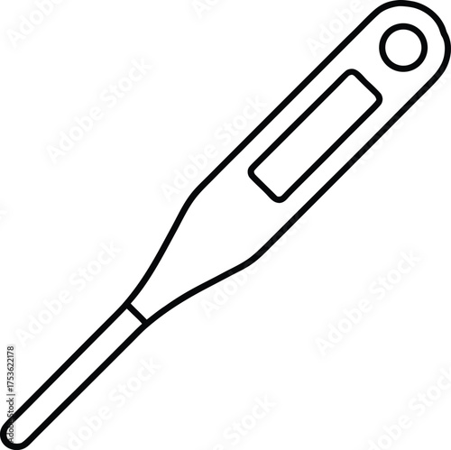 Digital Thermometer Line Art Transparent Background