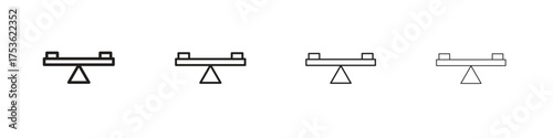 Seesaw icon outline vector. outline icons collection.