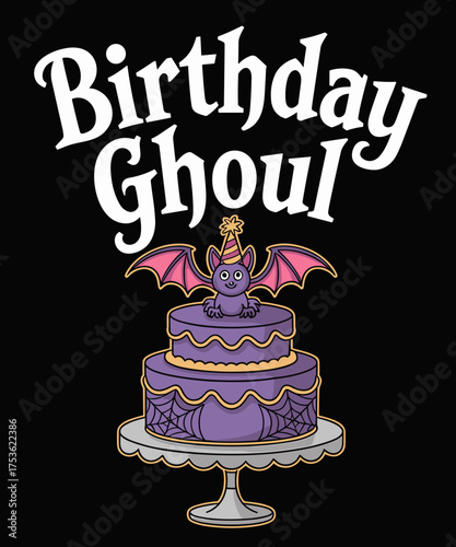 Goth Birthday Cake Bat Birthday Ghoul Spiderwebs Funny