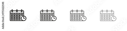 Schedule icon outline vector. outline icons collection.