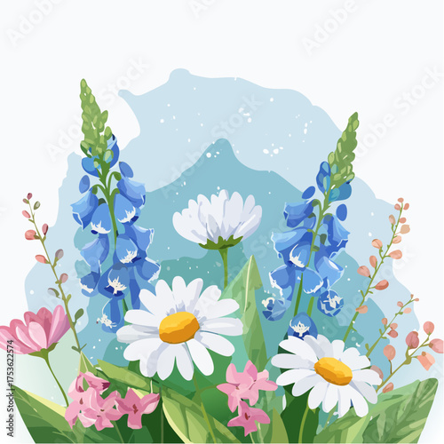 Wiesenblumen im Morgentau – zarte Stimmung