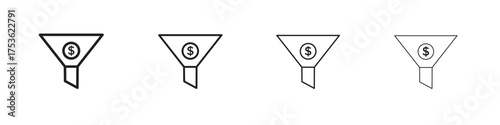 Sales funnel icon outline vector. outline icons collection.