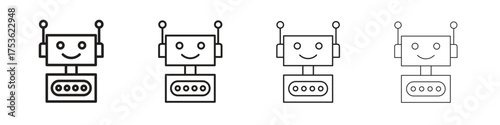 Robot icon outline vector. outline icons collection.