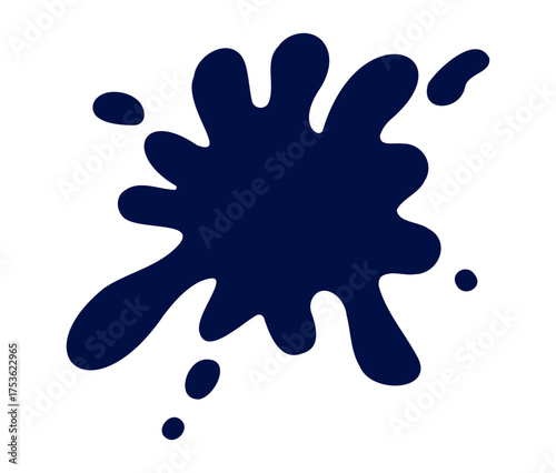 Bold abstract ink splash shape, perfect for creative design projects, backgrounds, or artistic elements.