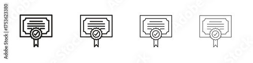 Qualification icon outline vector. outline icons collection.
