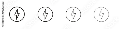 Power icon outline vector. outline icons collection.