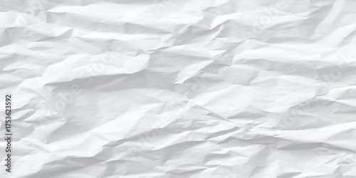 Crumpled white paper texture background.