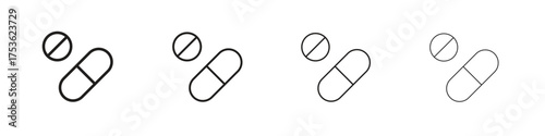 Pills icon outline vector. outline icons collection.