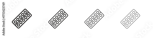 Pill blister outline vector. outline icons collection. icon outline vector. outline icons collection.