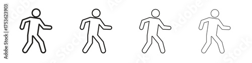 Pedestrian icon outline vector. outline icons collection.