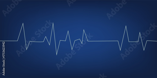 Heart wave technology background Shows the rhythm of the heart that is pumping. dark blue background with a grid