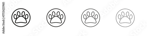 Paw icon outline vector. outline icons collection.
