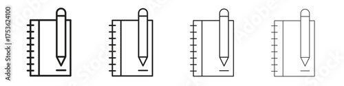 Notebook icon outline vector. outline icons collection.