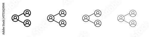 Network icon outline vector. outline icons collection.