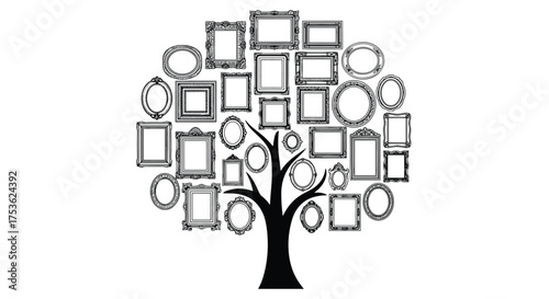 A gorgeous family tree wall art showcasing cherished memories with these ornate picture frames, a unique and sentimental home decor idea