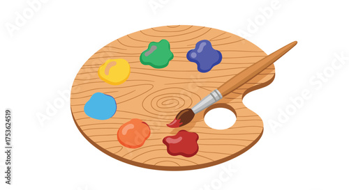 Unleash your inner artist with this vibrant paint palette and brush, perfect for creative projects and inspiring artistic expression