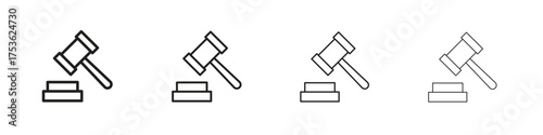 Law icon outline vector. outline icons collection.