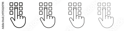 Keypad icon outline vector. outline icons collection.