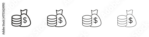 Income icon outline vector. outline icons collection.