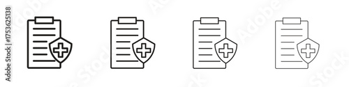 Health insurance icon outline vector. outline icons collection.
