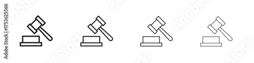 Gavel icon outline vector. outline icons collection.