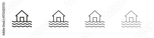 Flood icon outline vector. outline icons collection.