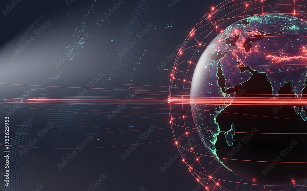 Fototapeta premium Global Digital Innovation – Business, Technology, and the Future of Connectivity in a Smart World
