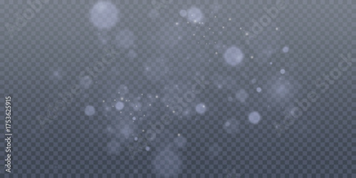 Bokeh white abstract glow light glitter PNG, bright shimmer PNG for holiday magic. Overlay decoration on transparent background adds elegance to party and winter themes.