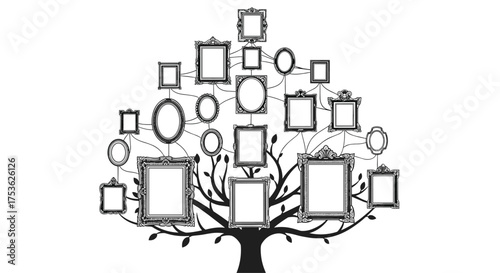 A stunning family tree with this elegant frame template, perfect for genealogy projects and showcasing cherished memories of loved ones at home