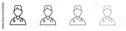 Doctor icon outline vector. outline icons collection.