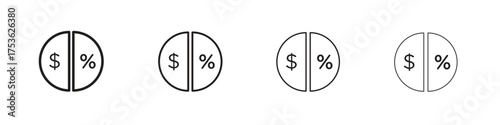 Dividend icon outline vector. outline icons collection.