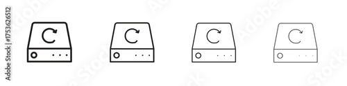 Data backup icon outline vector. outline icons collection.