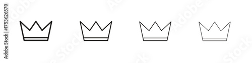 Crown icon outline vector. outline icons collection.