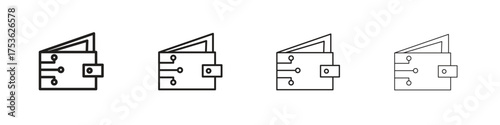 Cryptocurrency wallet icon outline vector. outline icons collection.