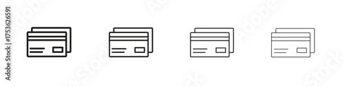 Credit card icon outline vector. outline icons collection.