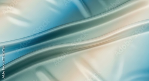 Abstract smooth wavy fabric texture blue green beige soft flowing material