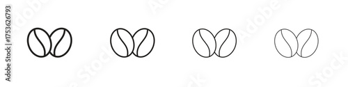 Coffee Bean icon outline vector. outline icons collection.