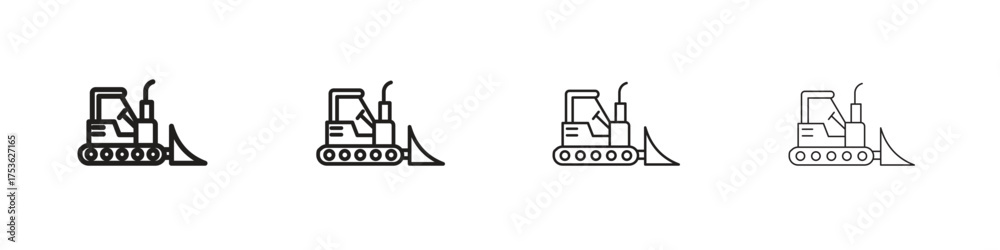 Naklejka premium Bulldozer icon outline vector. outline icons collection.