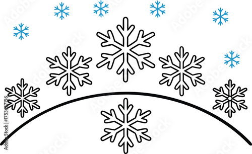 Winter Solstice Day celebration illustration design. Winter Solstice seasonal art design. Cold winter solstice night illustration design. Nature and sun Winter Solstice design. Longest night Winter