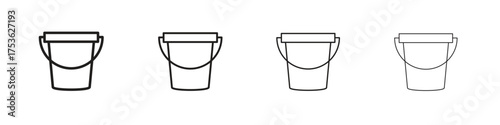 Bucket icon outline vector. outline icons collection.