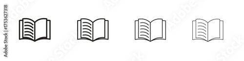 Book icon outline vector. outline icons collection.