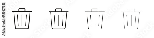 Bin icon outline vector. outline icons collection.