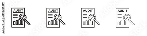 Audit report icon outline vector. outline icons collection.