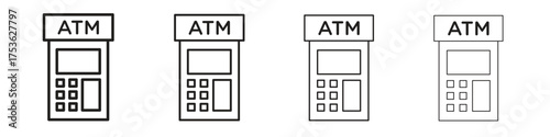 Atm icon outline vector. outline icons collection.