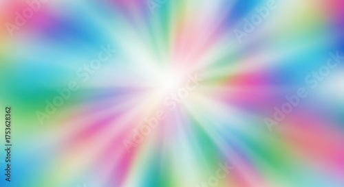 Abstract burst of pastel colors and light radiating outward