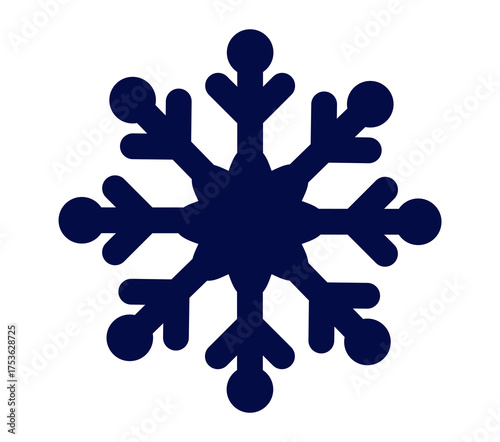 Simple, dark blue snowflake artwork perfect for winter-themed designs and crafting projects.
