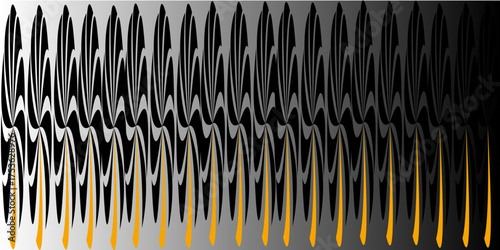 Geometric Monochrome Pattern: An intricate pattern of interwoven black, gray, and golden hues creates a dynamic and visually arresting artistic design.
