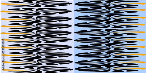 Optical illusion: A captivating visual illusion showcases a symmetrical arrangement of dynamic shapes, playing with perception to create a mesmerizing display of form and movement. 